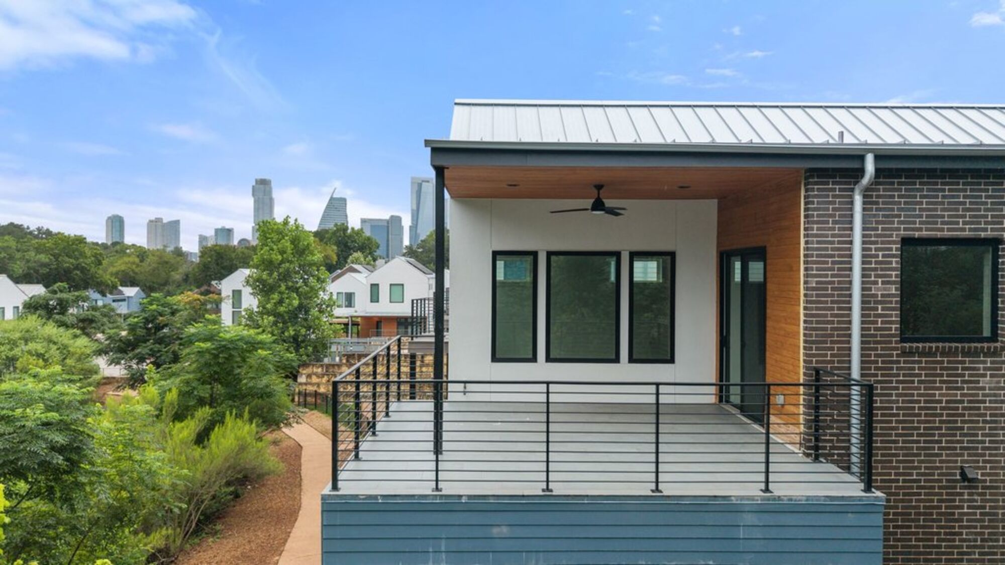 Frank West townhomes with South Austin and the skyline beyond