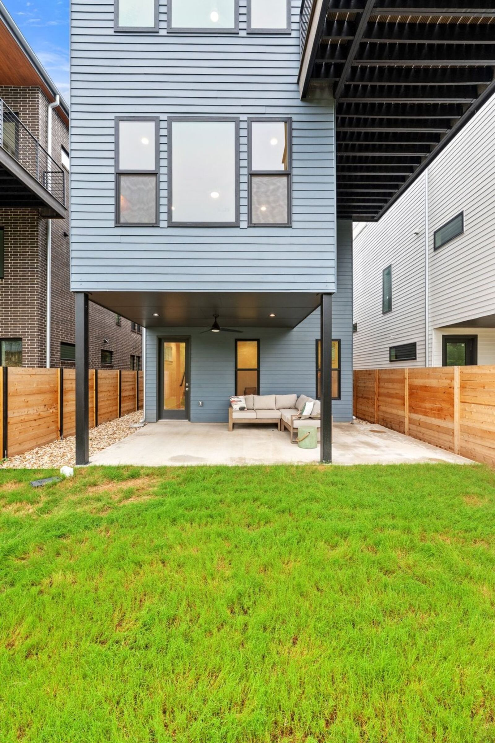 Rear elevations and private yards
